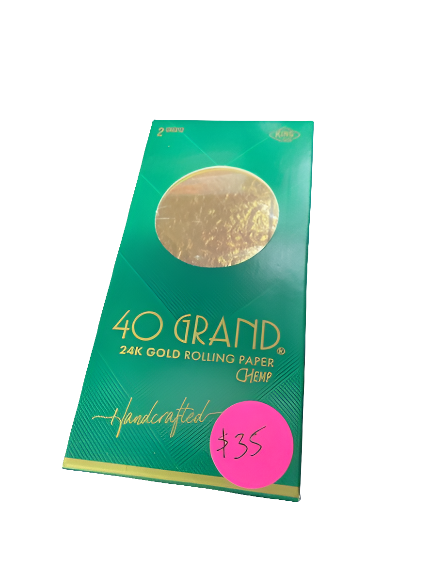 40 Grand 24 Karat Gold King Size Rolling Papers - 2 Pack