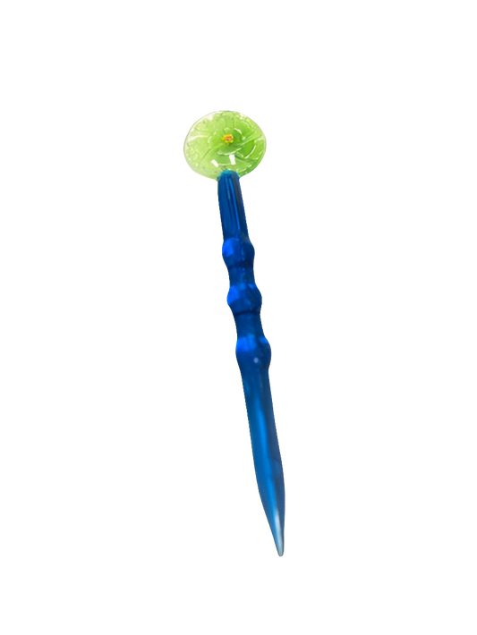 5" Glass Dabber with Flower Bead Decoration