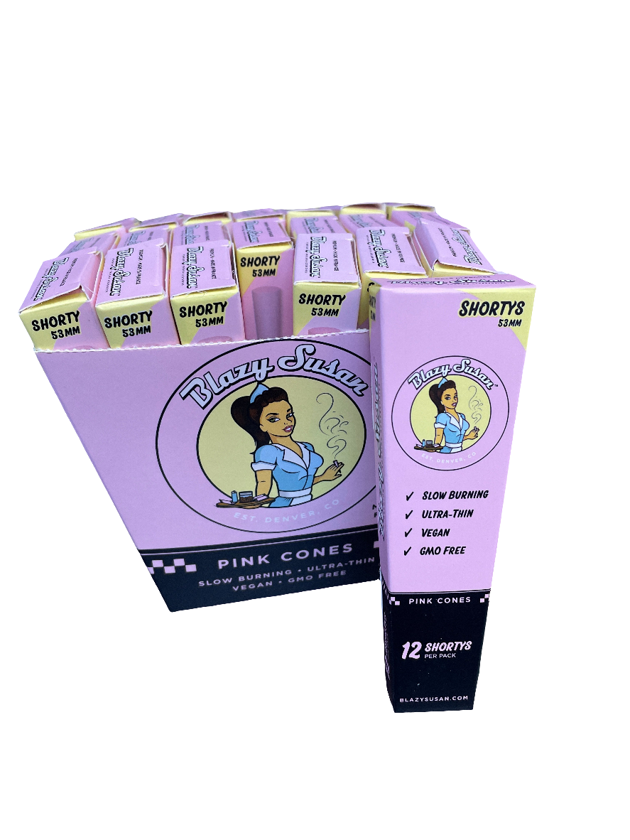 Blazy Susan Shortys Pink Mini Cones - 12 Pack