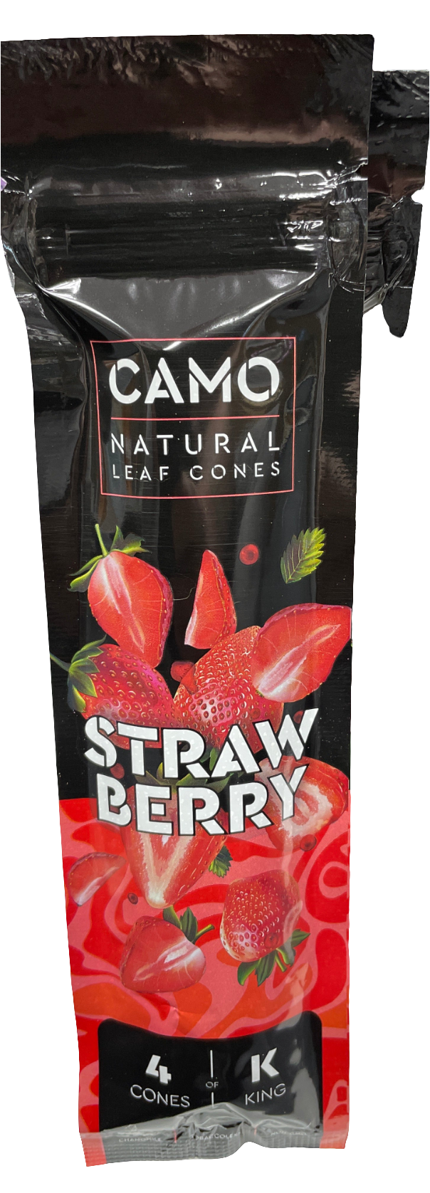 CAMO Natural Leaf King Size Cones - 4 Pack - Strawberry