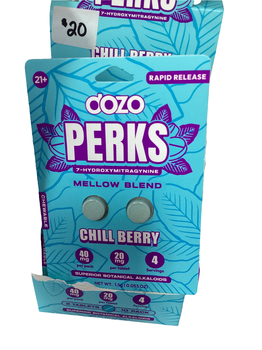 Dozo Perks 7-Hydroxymitragynine - 40mg 2 Tablets - Chill Berry