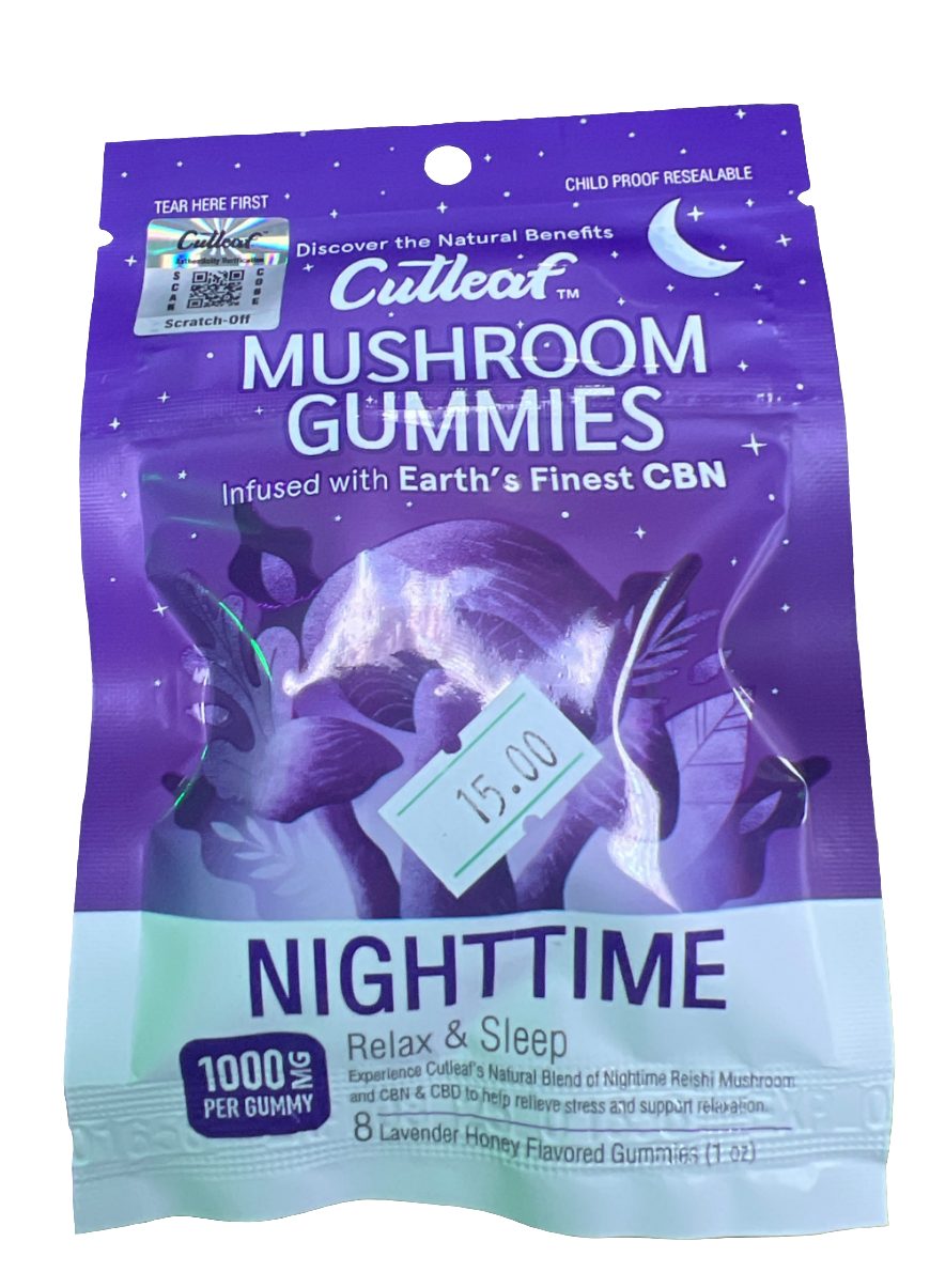 Cutleaf CBN /mushroom nighttime gummies 1000mg 8pack