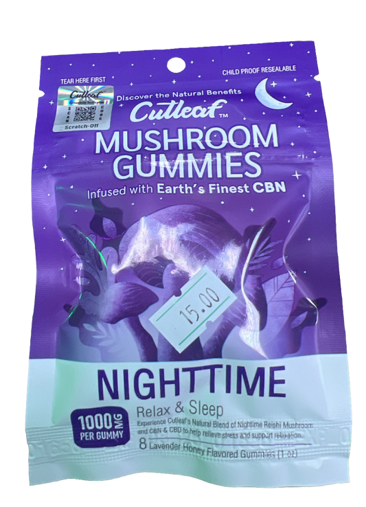 Cutleaf CBN /mushroom nighttime gummies 1000mg 8pack