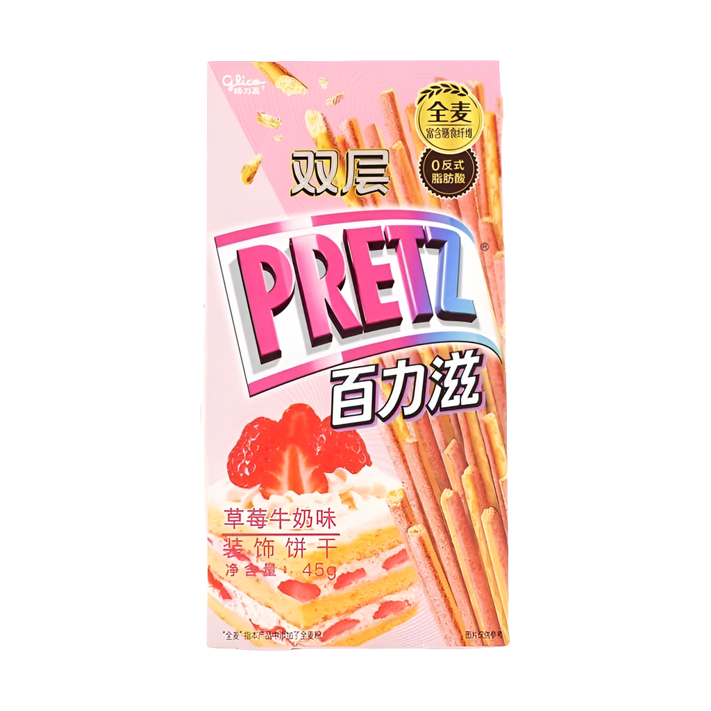 Glico Pretz Double Strawberry Cake 45g (China)