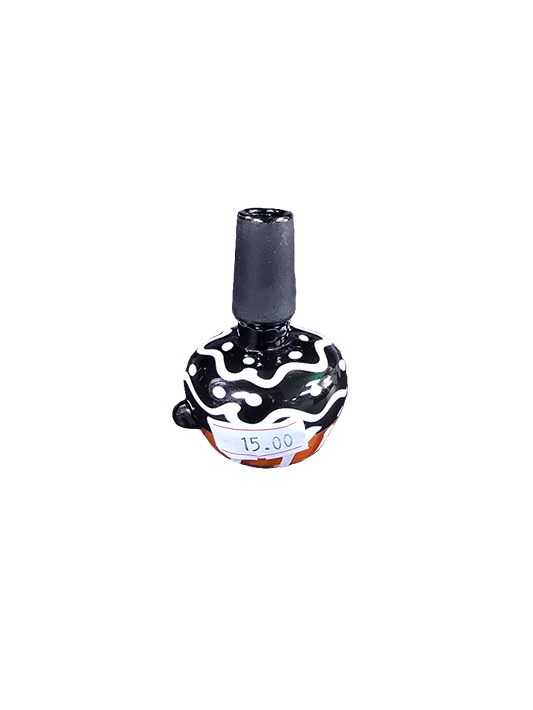 Red & black bowl with line work