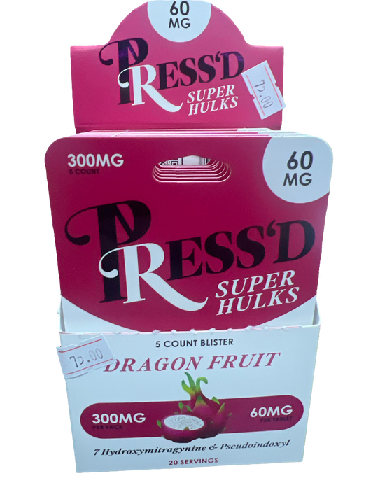 Press’d super hulks 60mg per tablet 300mg per pack -dragon fruit