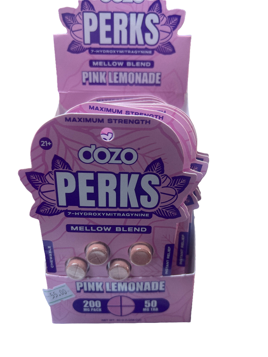 Dozo perks pink lemonade 4 pack 200mg per pack
