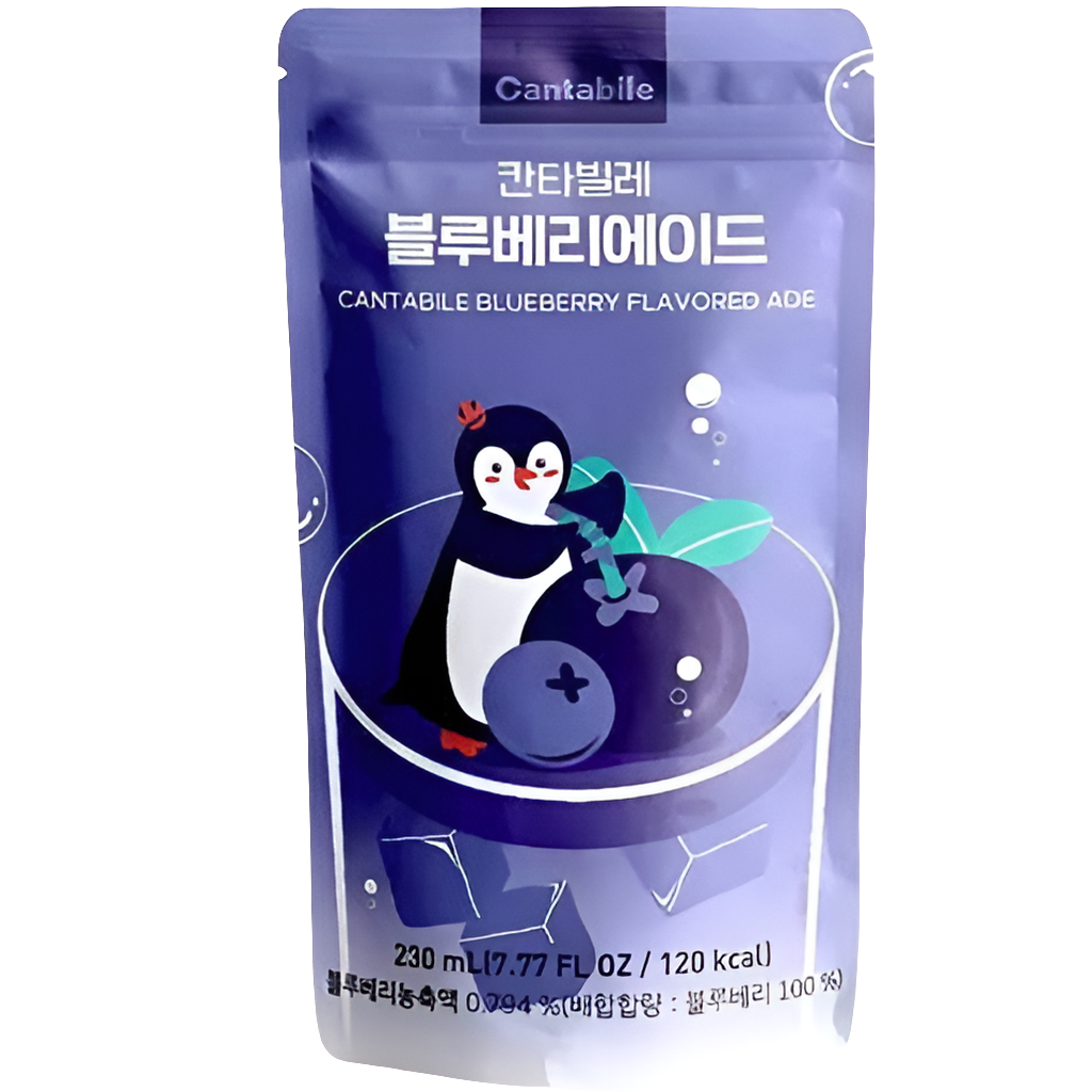Cantabile Blueberry Ade Pouch Drink pack of 10x230ml (Korea)