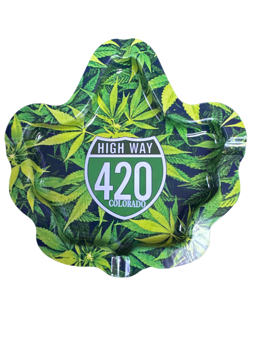 Pot Leaf Colorado Tin Ashtray 6” (High way 420)