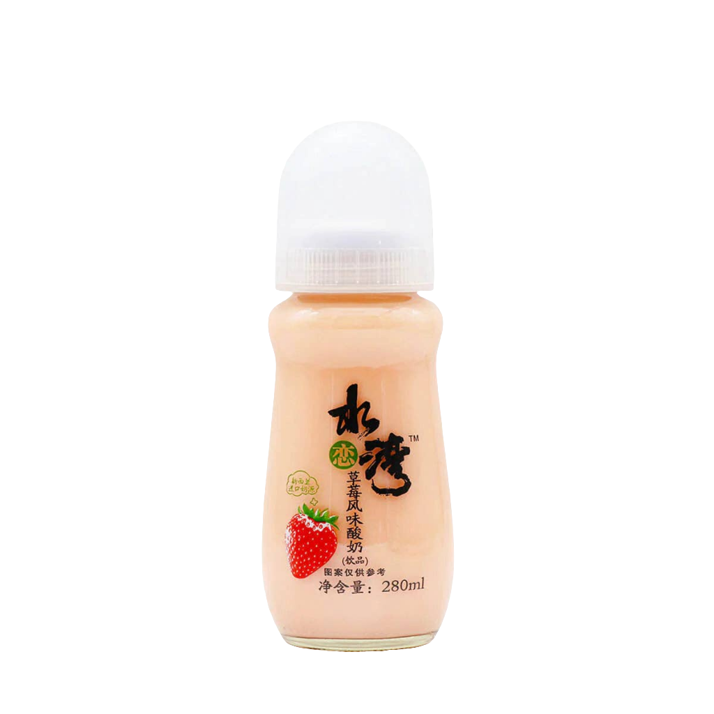 SLW Yogurt Drink Strawberry 280ml Glass Bottle