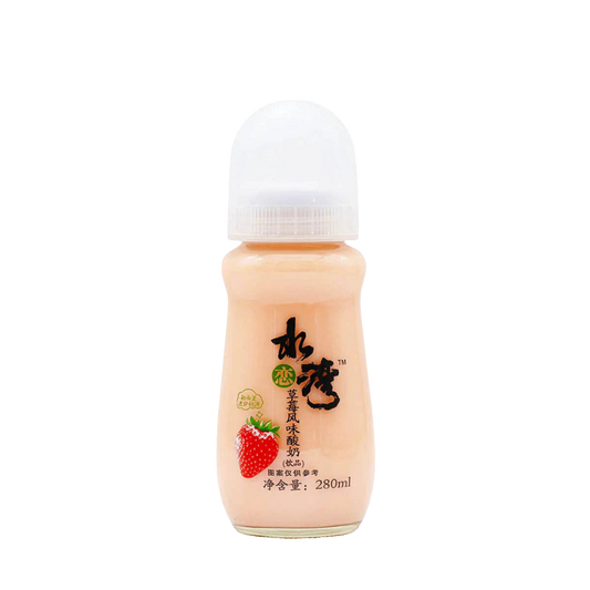SLW Yogurt Drink Strawberry 280ml Glass Bottle