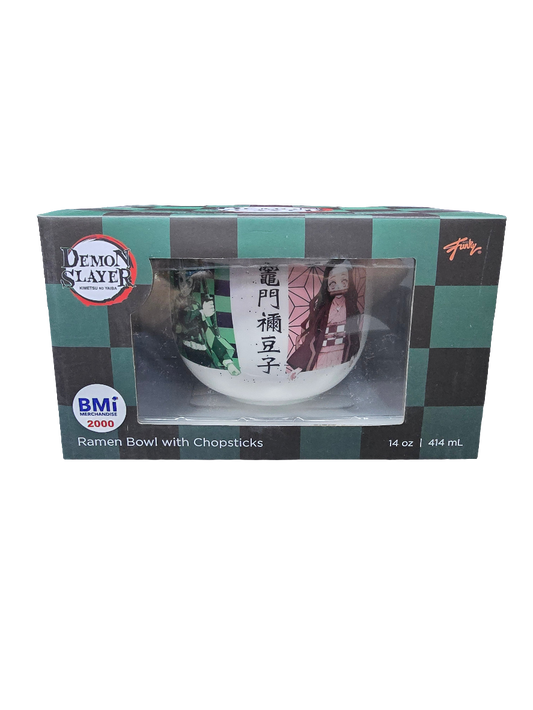 Demon Slayer Ramen Bowl with chopsticks
