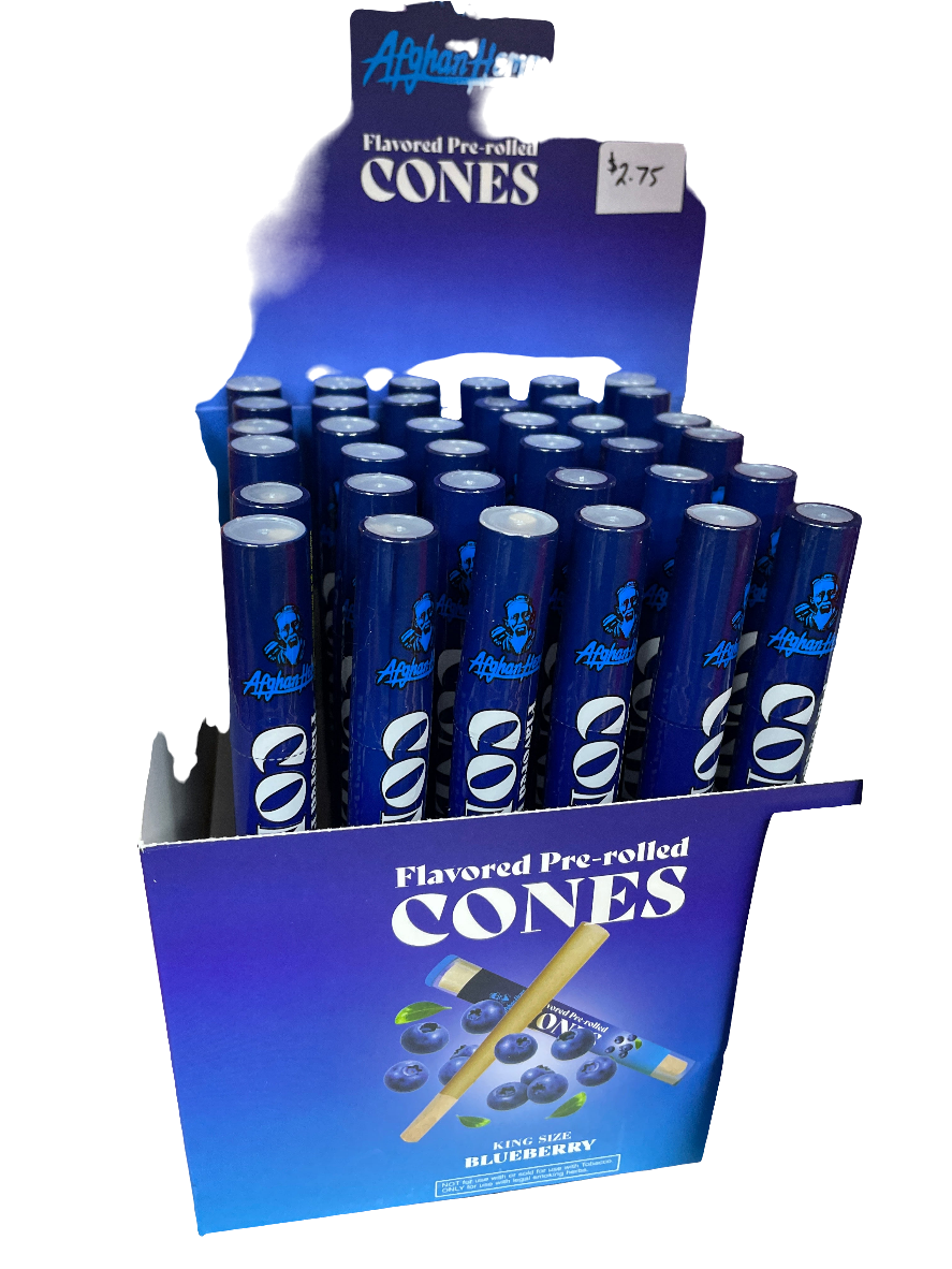Afghan Flavored Pre Rolls Cones - King Size - Blueberry