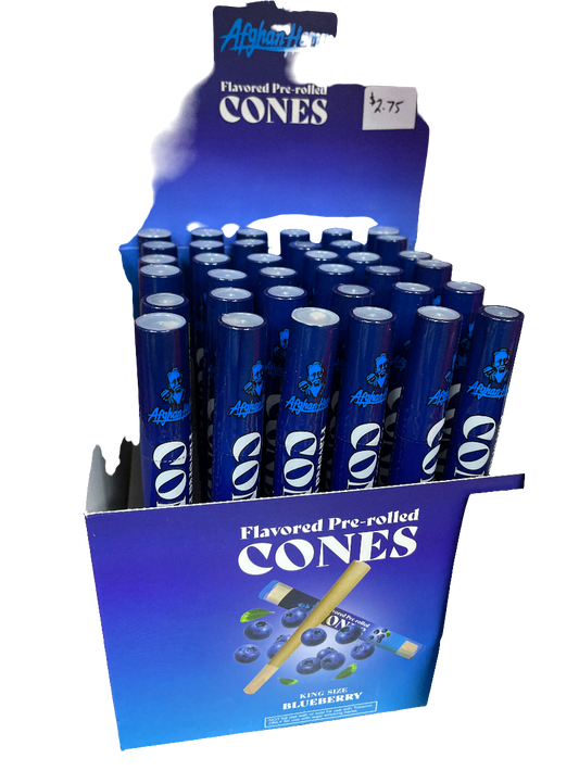 Afghan Flavored Pre Rolls Cones - King Size - Blueberry