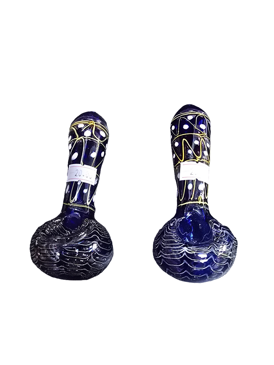 Glass pipe with internal line and web designs