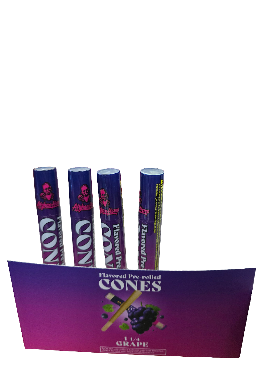 Afghan Flavored Pre rolled Cones 1 1/4 - Grape
