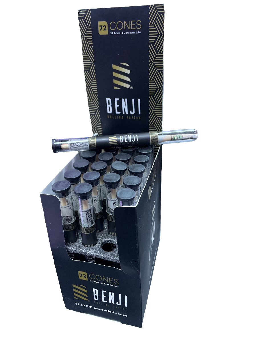 Benji Blue $100 Bill Pre-Rolled Cones - 3ct