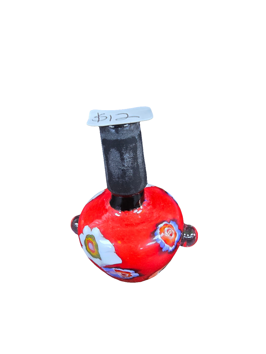 Red bowl with flower design