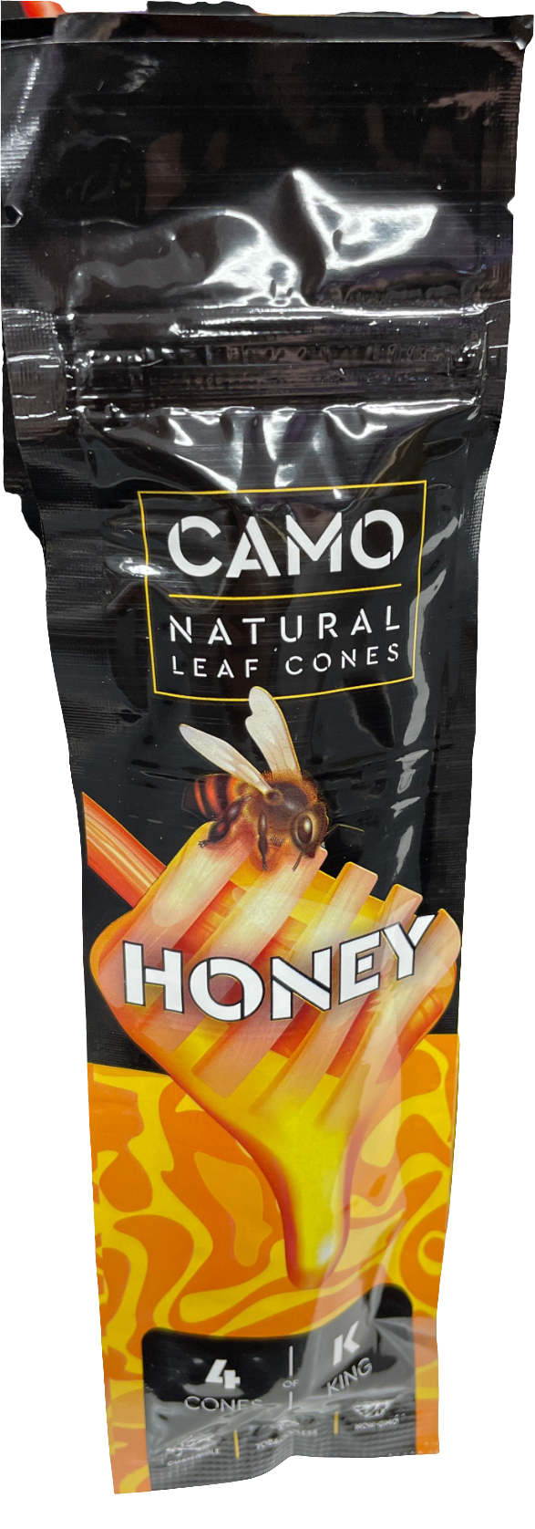 Camo Natural Leaf King Size Cones - 4 Pack - Honey