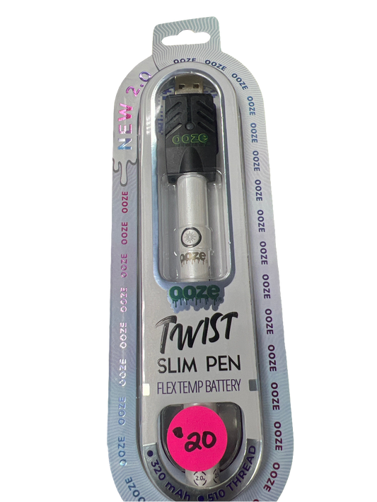 OOZE Twist Slim Pen 320mah 510 Battery with Charger - White