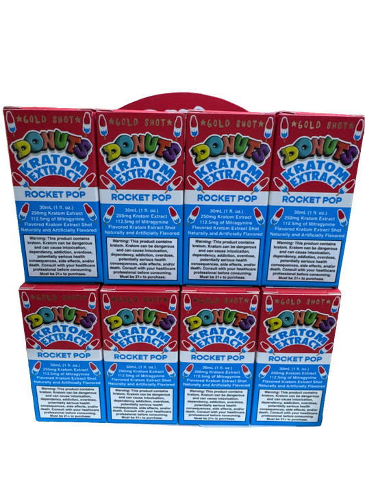 Donuts Gold Shot Blue Raspberry Kratom Extract 250mg (Rocket Pop)