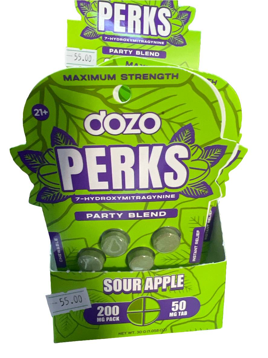 Dozo perks sour apple 4 pack 200mg per pack