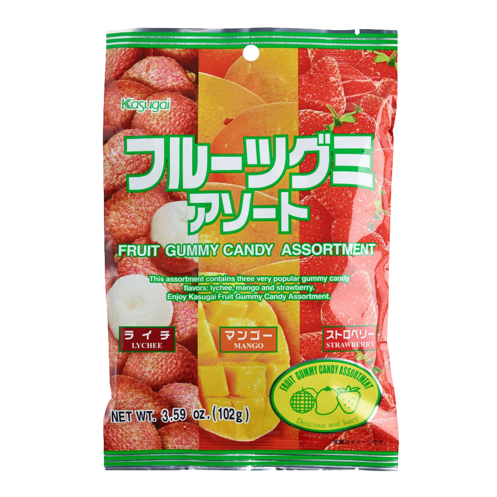 Kasugai Gummy Mix Lychee-Mango-Strawberry (Japan)