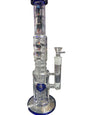 15” water pipe with blue accent circle perc
