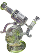 3 chamber recycler water pipe with green accents