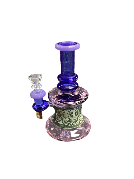 7” Skull Engraved Water Pipe
