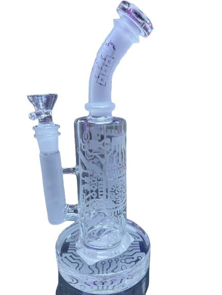 8” Sireel Cear Etched Water Pipe