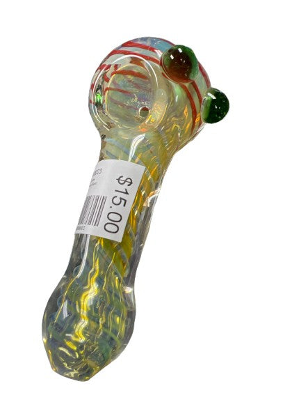 4.5” Gold Fume Hand Pipe w Swirl Deco Bowl
