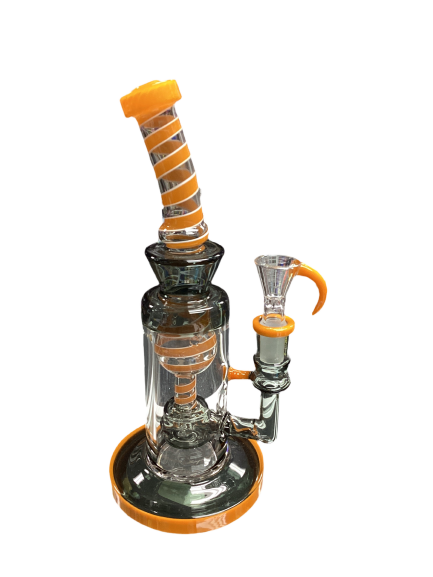 9” Orange Spiral Water Pipe