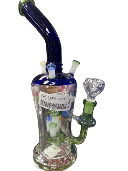 12" Mushroom Decorated Stemless Water Pipe