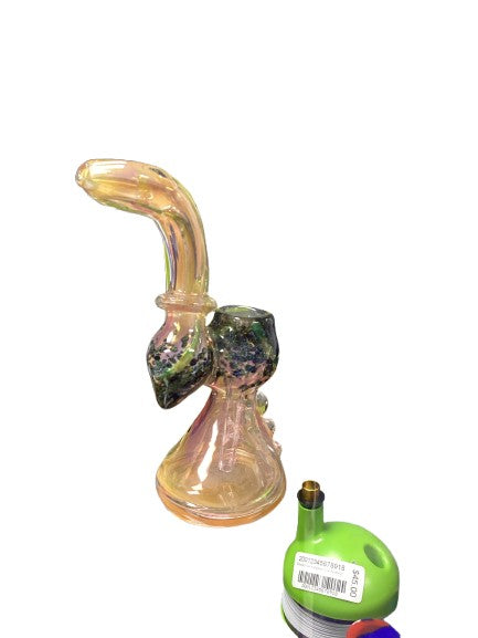 7" Gold Fumed Sherlock Bubbler w Air Pocket design