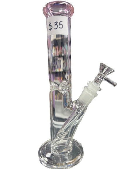 10” clear water pipe with pink accent color